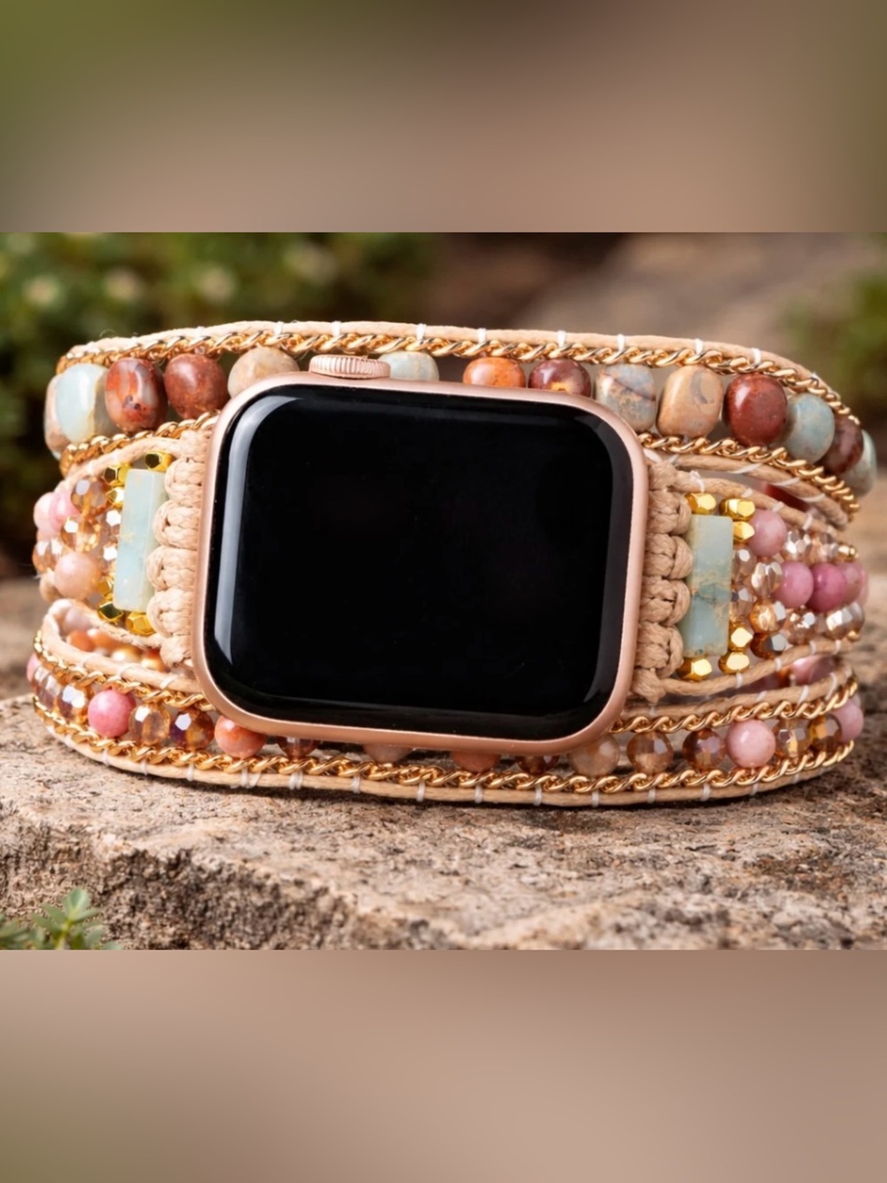 Smart Watch Beaded Wrap Bracelet